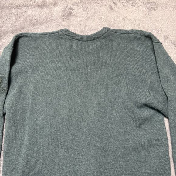 Lyle & Scott Made in Scotland Wool Sweater Green Cable Knit Diamond Pattern Sz S - Picture 8 of 13